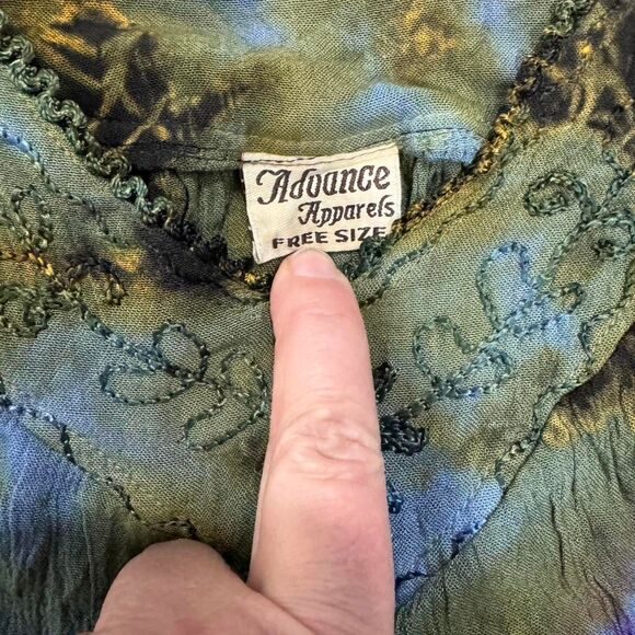 Green Purple tie dye tank top with lace trim One size Boho Indie Festival Grunge - Picture 8 of 8